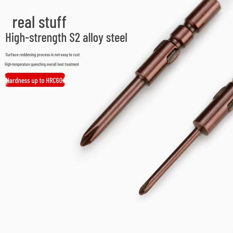 800-Character Electric Screwdriver Set, 4mm Diameter, Round Shank & Handle, Fine Head Bits PH0 PH1