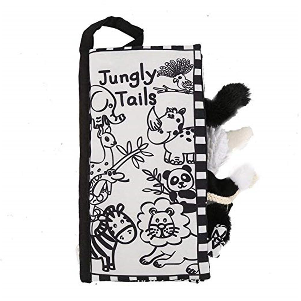 Early Education Toys Black and White Puzzle Tail Cloth Book