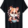 Otaku Anime Red Panda Eat Ramen Noodles Cherry Blossom T-Shirt(22)