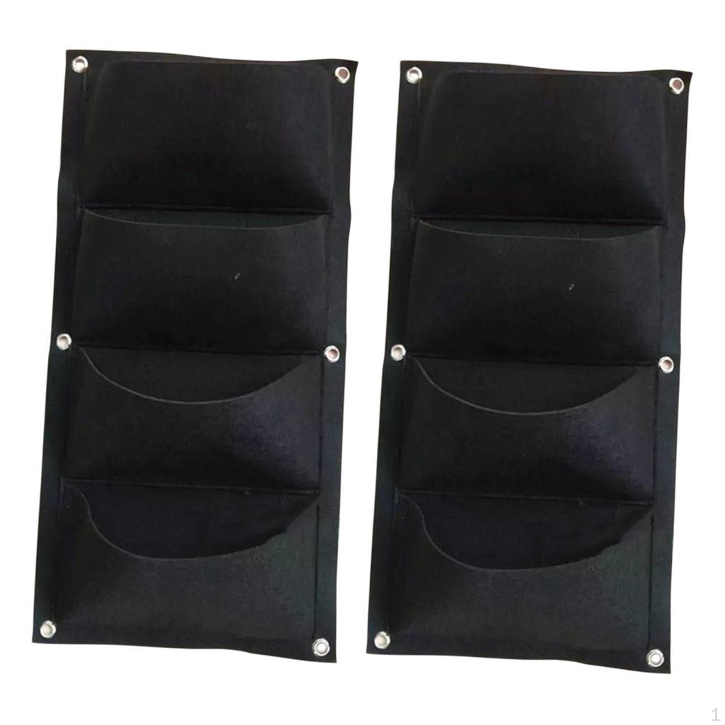 2 Pieces Hanging Grow Bags Flower Containers Non Woven Fabrics Wall Planters Pouch