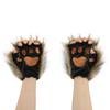 Rukavice s vlčí tlapou Faux Fur Kočičí bezprsté palčáky Zimní teplé Cosplay Halloweenské maškarní party Kostýmní doplňky