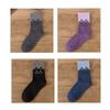 5 Pairs Elastic Cuff Mid Calf Socks Soft Breathable Cartoon Cat Socks Cotton Crew Socks  For Women