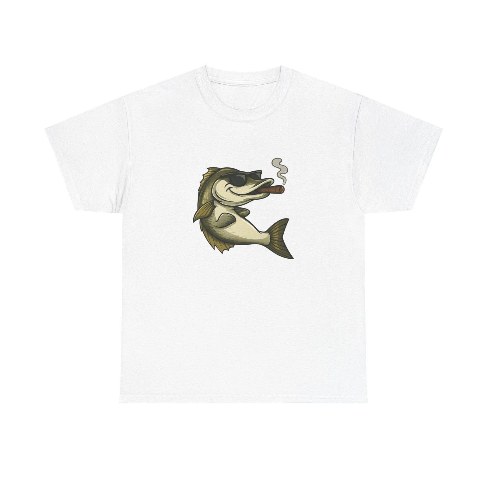 

Unisex Adult T Shirt Snook With Sunglasses And Cigar Fishing Art XL
