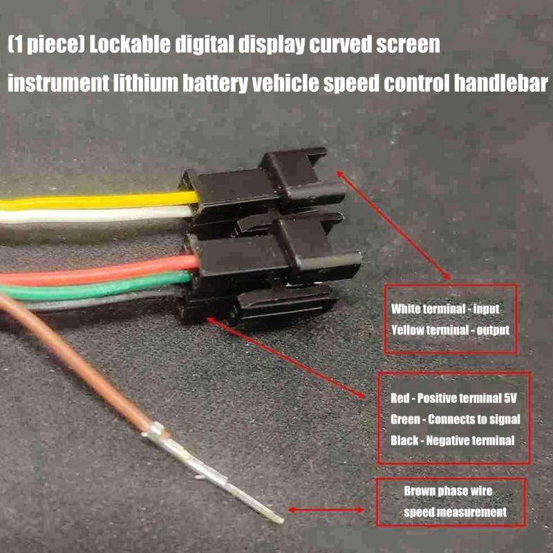 Lithium Powered Bike Throttle With Curved Speedometer Screen & Security Lock Mechanism Rubber Throttle Handle for Ride