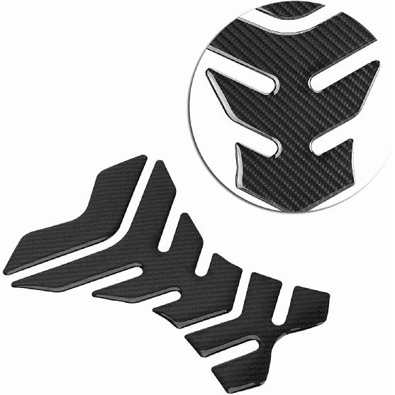 Kohlefaser-Pad-Schutz Motorrad Gas-Aufkleber Schutz Aufkleber Universal Motorrad Tankaufkleber Kraftstofftank-Schutz Passend für Dukadi Aprilla Schwarz