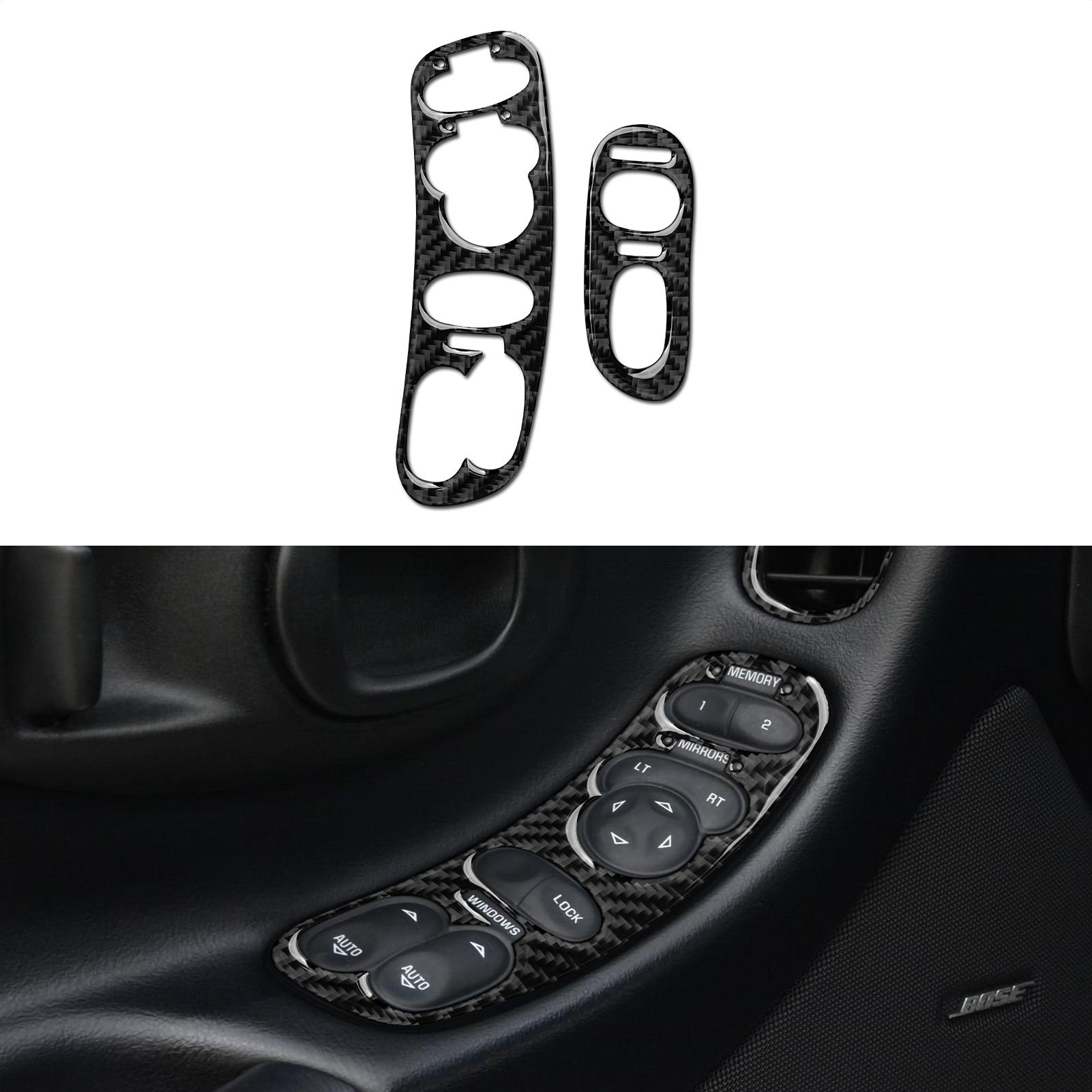 

Наклейка на переключатель подъема окна из углеродного волокна, наклейка на внутреннюю отделку для Chevrolet Corvette C5 1998-2004 гг.