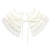 Perfect Match 28Gd Detachable Half Shirt False Fake Collar Embroidery Neck Ruff Shawl Dickey Mini Cape Lace-Up Ribbon Necklace Short Capelet