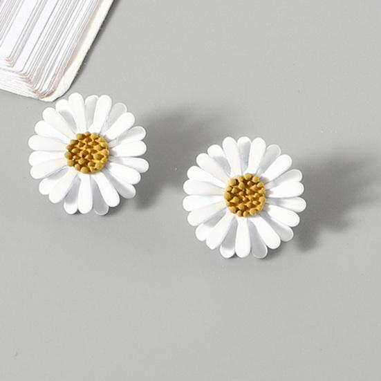 Süße Frauen Malerei Gänseblümchen Blume Ohrstecker Ohrringe Piercing Schmuck Geschenk