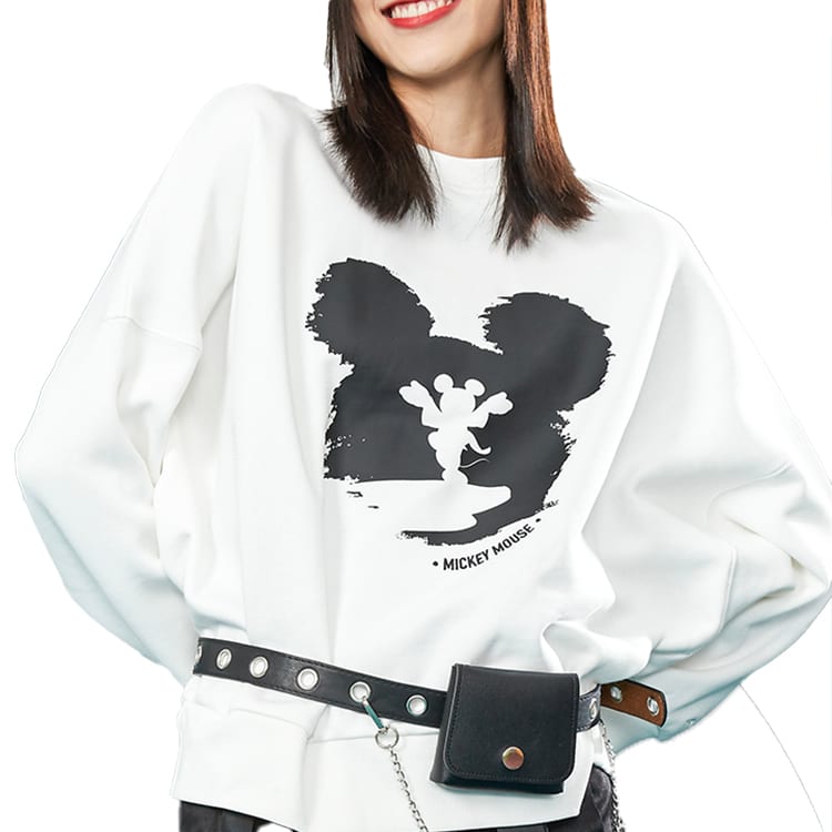 Li Ning X Disney Sweatshirts Women's Ivory Crew Neck Thickened Regular AWDQB88-1