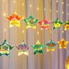 Eid Decorative Lights Holiday Stars Moon LED Lights Ornament Eid Decorations Pendant Battery Operated Ambient Lighting Party