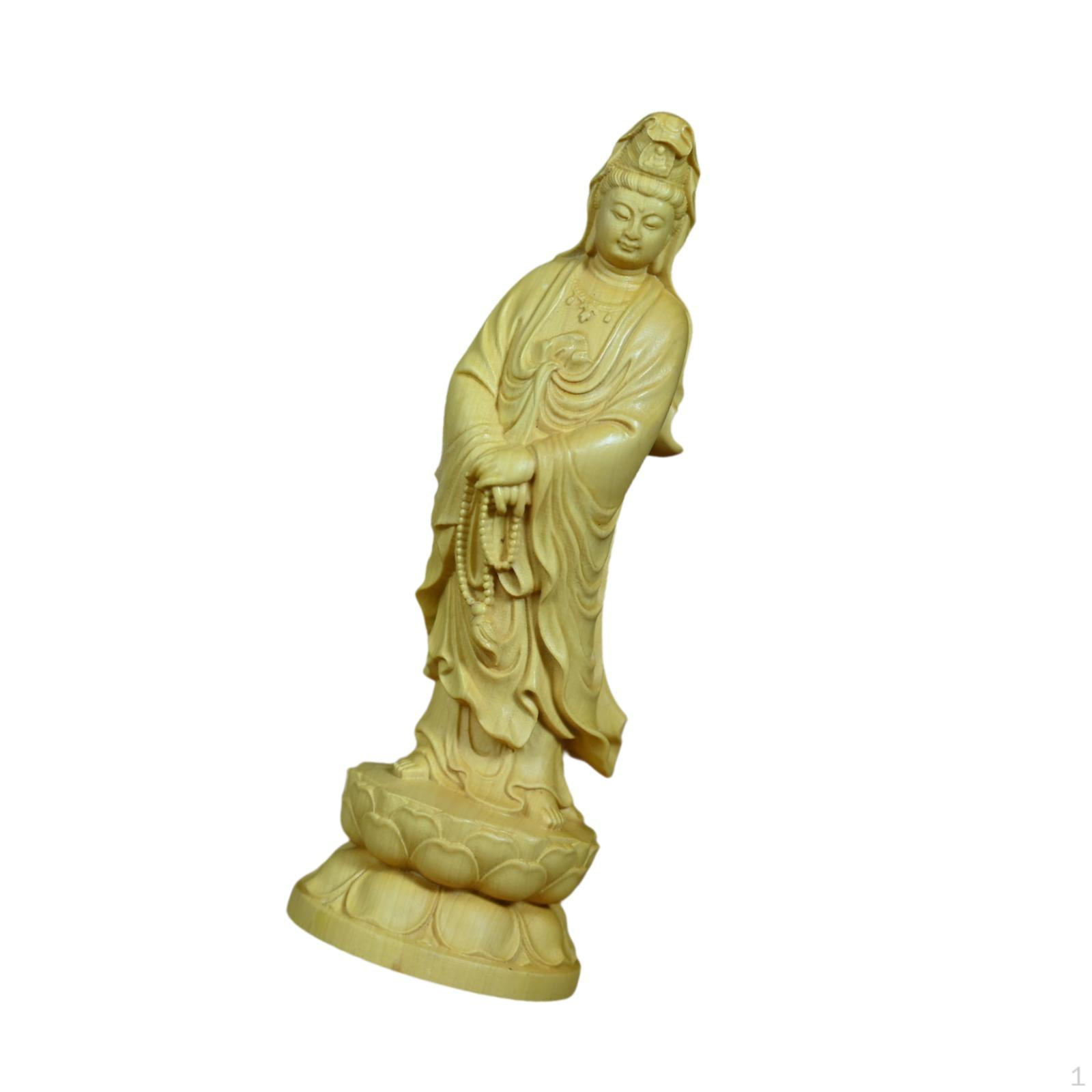 Guanyin Figurine for Peaceful Home Decor Height 22cm