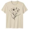 Botanical Wildflower Drawing Nature Floral Unisexs TShirt Floral Art