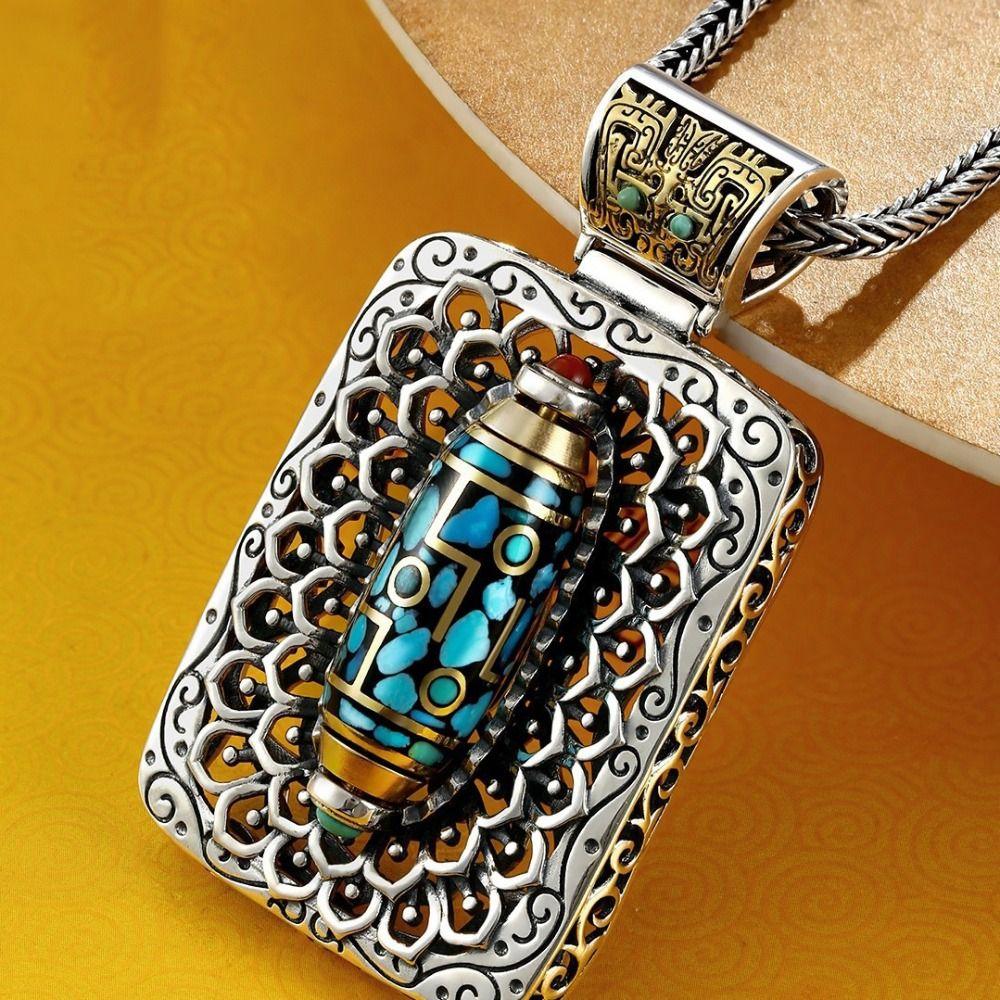 Vintage Turquoises Pendant Necklaces Jewelry Pendant for Men Men's Bohemian Necklaces  For Male