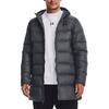 Under Armour Solid Mid-Length Hooded Down Jacket Men Outerwear Grey 1373663-012