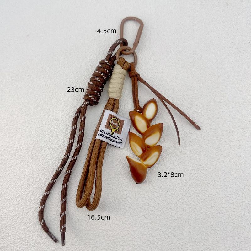 Braided Rope Bag Pendant Alkaline Water Bread Keychain Pendant Cute Bag Pendant Chocolate Pendant