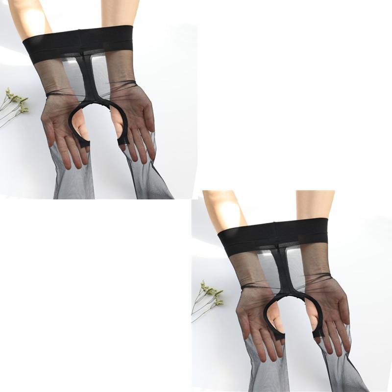 2 Pairs 0D Sexy Breathable Tights Open Transparent Crotchless Women Pantyhose Ultra-Thin Nylon Tights Stretchy Stockings Female