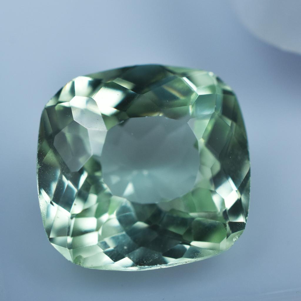 10.25 Ct Natural Sapphire Bluish Green Square Cushion Certified Gemstone
