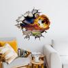 Simulated 3D Broken Wall Football Wall Sticker, Football 26 Theme Room Decorative Sticker, Children's Room Background Painting