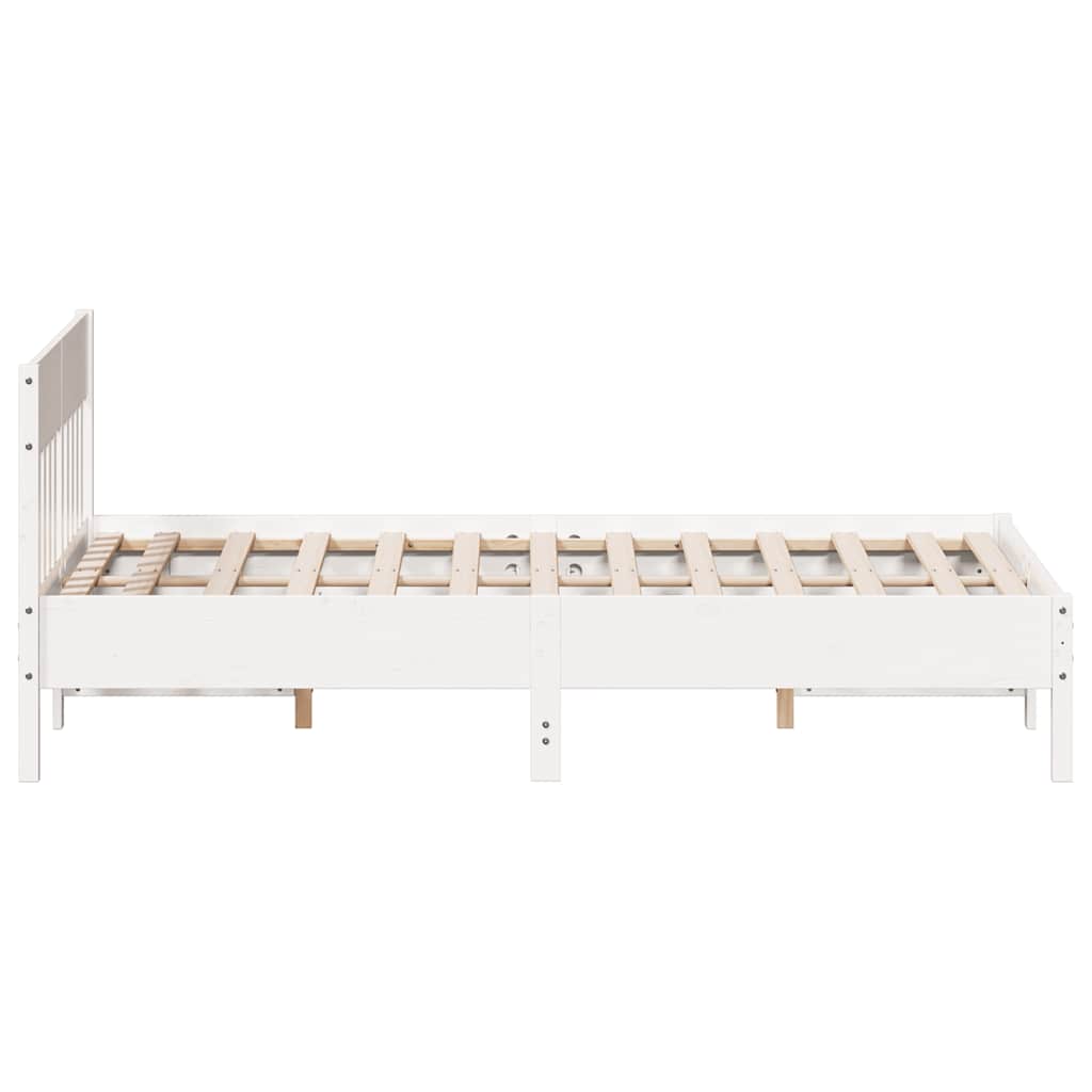 Vidaxl Bed Frame Without Mattress, White, 120X200 Cm, Pine Wood