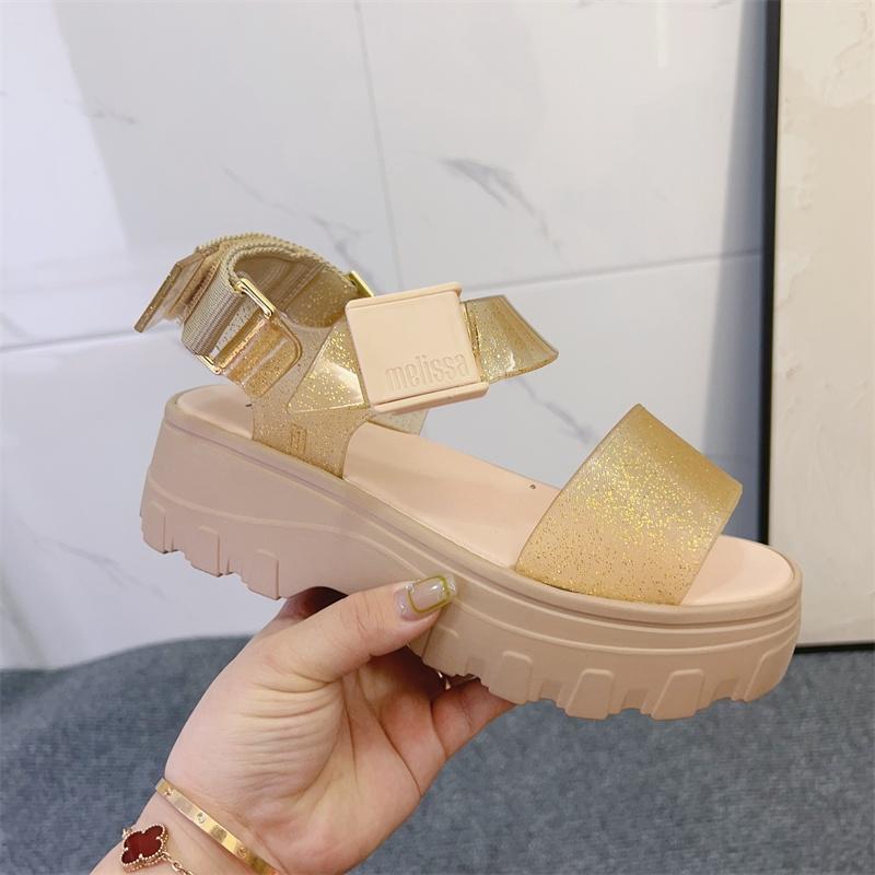 2023melissa Stylish Melissa Women's Flat Sandals With Chunky Soles And Trendy Wide Straps