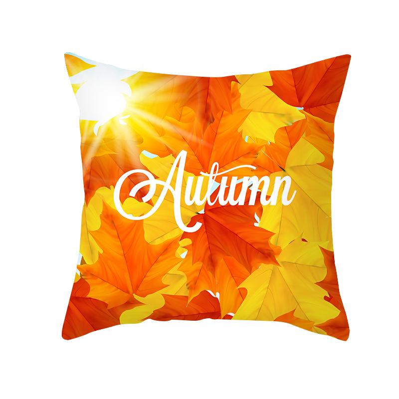 Thanksgiving Day Yellow Pumpkin Sunflower Digital printing short plush pillow covers for sofa office cushion cover home goods