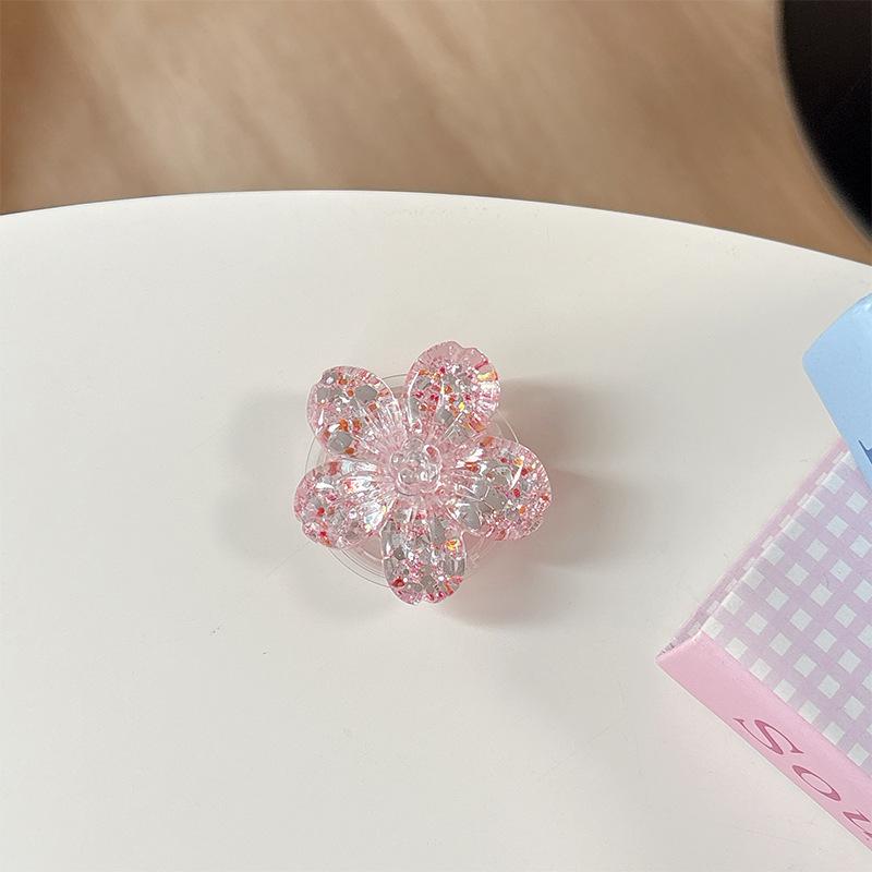 Magnetic Sequin Flower Phone Holder and Retractable Finger Ring Gift for Girls.