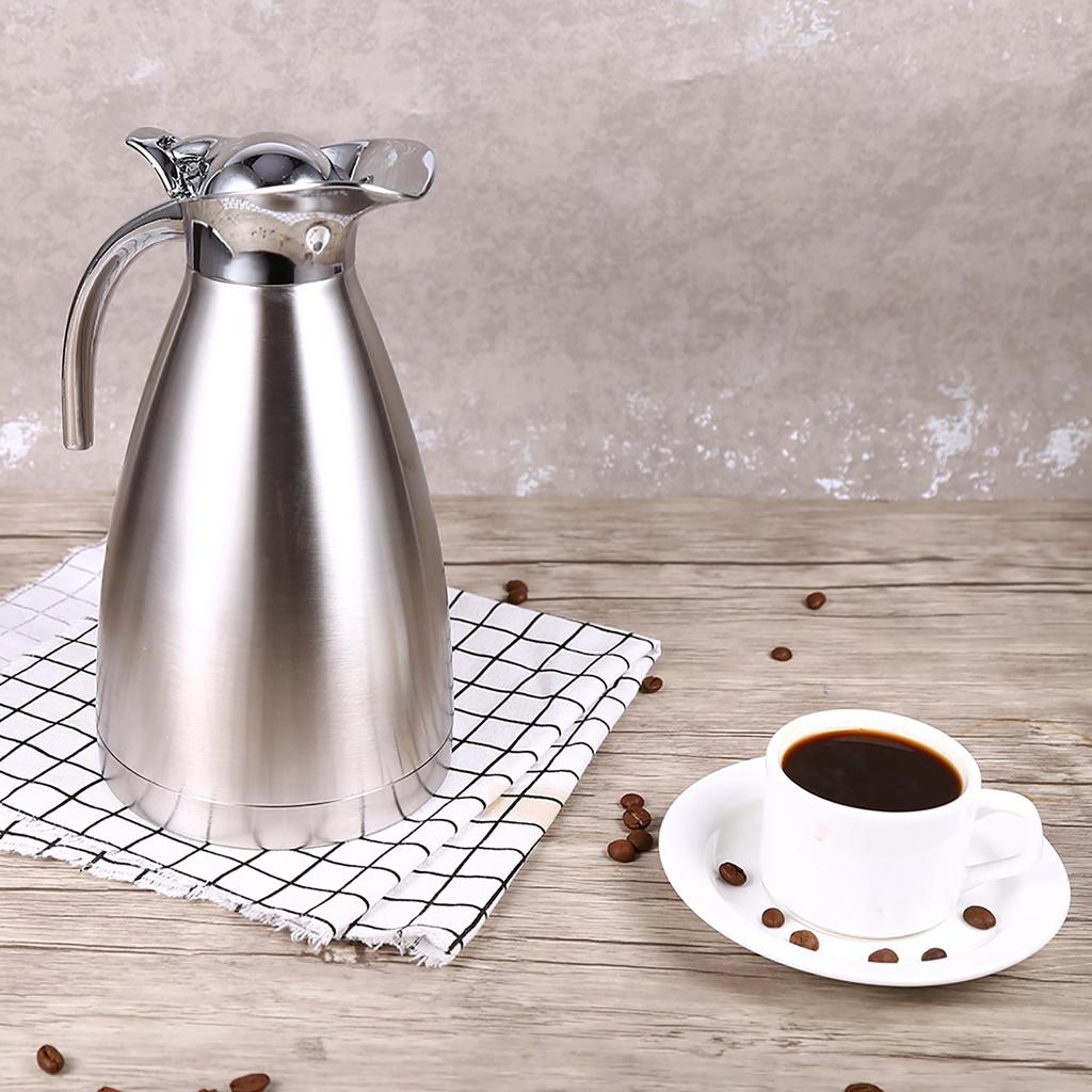 Stainless Steel Coffee Tea Pot Double Wall Vacuum Insulated Thermo Jug Hot Water Bottle