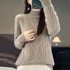 Women's Plus Size High Neck Wool Pullover: Thick Knit Sweater for Autumn & Winter