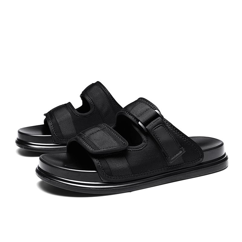 

Модные летние ЧЕРНЫЕ мужские сандалии и тапочки Удобные и дышащие повседневные туфли для прогулок на пляже и на природе Мужская обувь Новинка 44 чёрный