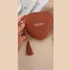 Trendy Heart Shape Money Coin Purse PU Leather Bag Charm Pendant Keyring Wallet Money Bag Mini Key Chain Key Holder Women Gift