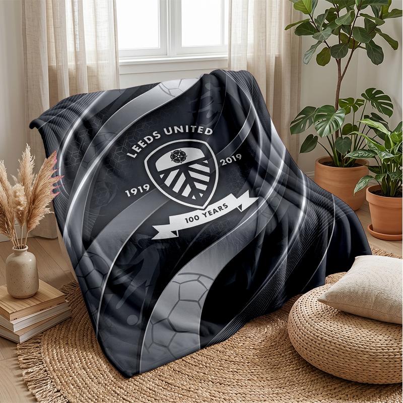 Coperta in Flanella con Stampa Leeds United, Morbida Calda Leggera Coperta da Divano Letto Campeggio