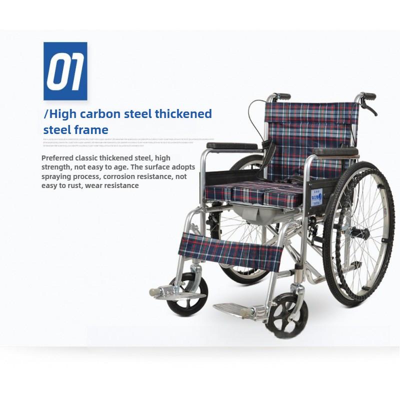 Disabled Manual Mobility Assistance Wheel Chair Lightweight Foldable Wheelchair Portable Old People Hand Push Chair