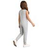 Unisex Kids Adaptive Full Body Jumpsuit Round Neck Sleeveless Solid Color Back Invisible Zipper for Special Needs Care