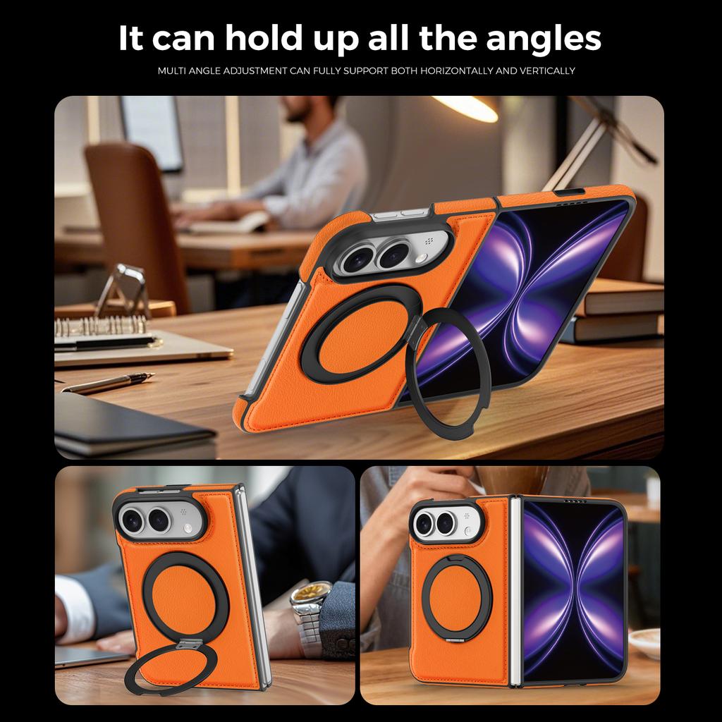 Case For Iphone Duo Business Leather Texture Rotating Bracket Case Magnetic Wireless Charging Charging Phone Cover