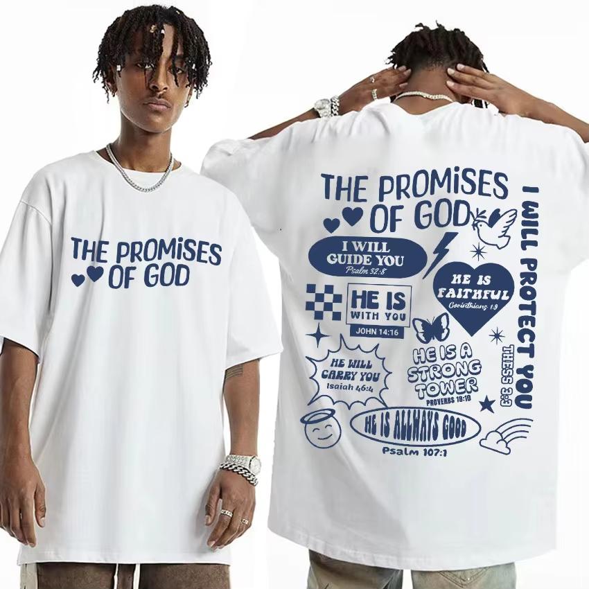 2025 Living Proof of A Loving God Letters Print T Shirts Women's Inspirational Christian Apparel T Shirt Men Oversized T-shirt