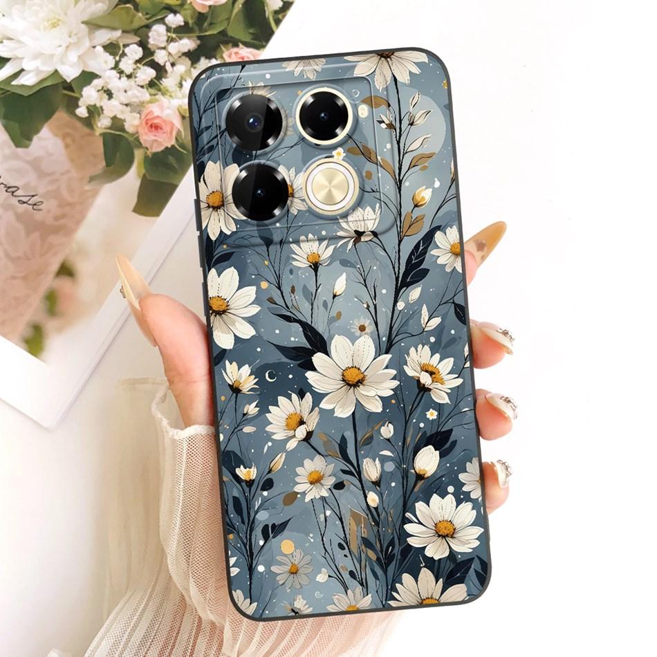 For Infinix Note 40 Pro 4G 5G / Note 40 Pro+ / Note40 X6853 Cute Cat Flower Cartoon Phone Case Soft Silicone Cover Bumpers