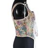 French Vintage Lace Up Waist Cincher Cami Top Women S Sexy Backless Camisole