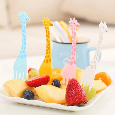 12pcs - Reusable Giraffe Exquisite Fruit Fork - Perfect for Snacks, Cakes, and Fruit Decoration - Perfect for Outdoor Use