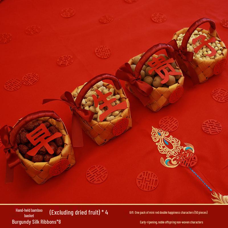 

Bamboo Weaving Basket: Wedding Room Decor & Candy Mold for Noble Birth Celebrations