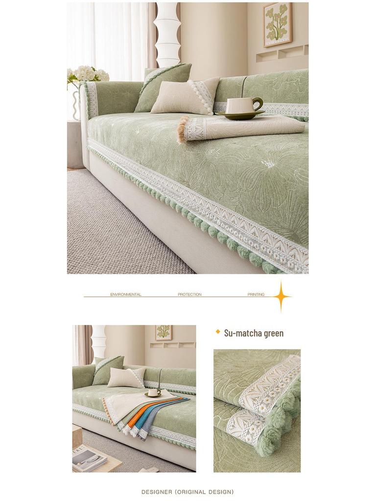 Universal Non-Slip Chenille Sofa Cushion Cover - French Luxury