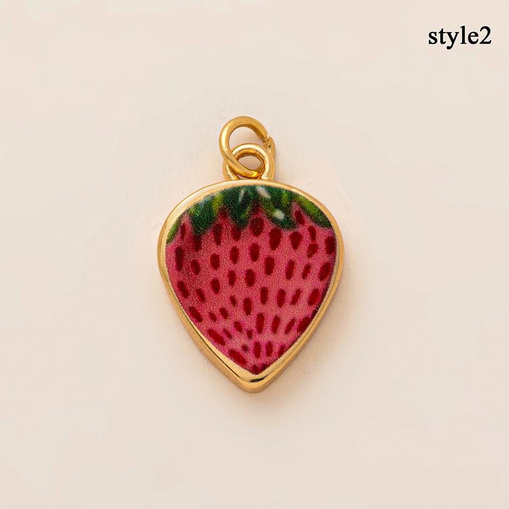 HOT Mini Copper Flower Pendant For Women Flower Strawberry Love Painting INS Necklace Choker Pendant For Jewelry Bracelet