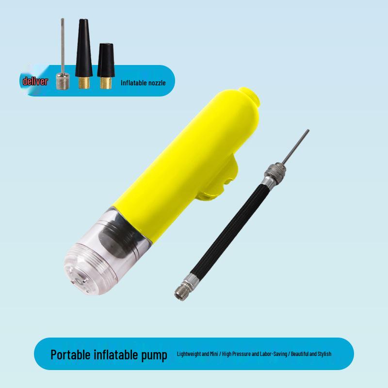 Dual-Purpose Inflator with Plastic Nozzle & Needle for Basketball, Football, Volleyball, Balloons, and Swim Rings