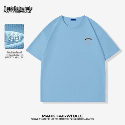 Men's Waffle Knit Whale Print Oversized Short Sleeve T-Shirt