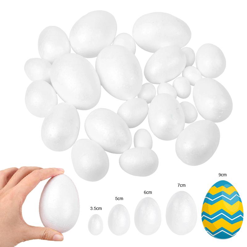 

10-50 шт. Пасхальное пенопластовое яйцо Белое пенопластовое Искусственные яйца Детская роспись Ручная работа Весенняя Пасхальная вечеринка Домашнее украшение DIY Венок Ремесло 10Pcs 7cm белый
