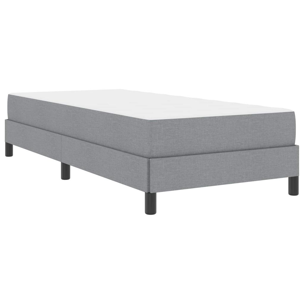 Box Spring Bed with Mattress Light Grey 80 x 200 cm Fabric