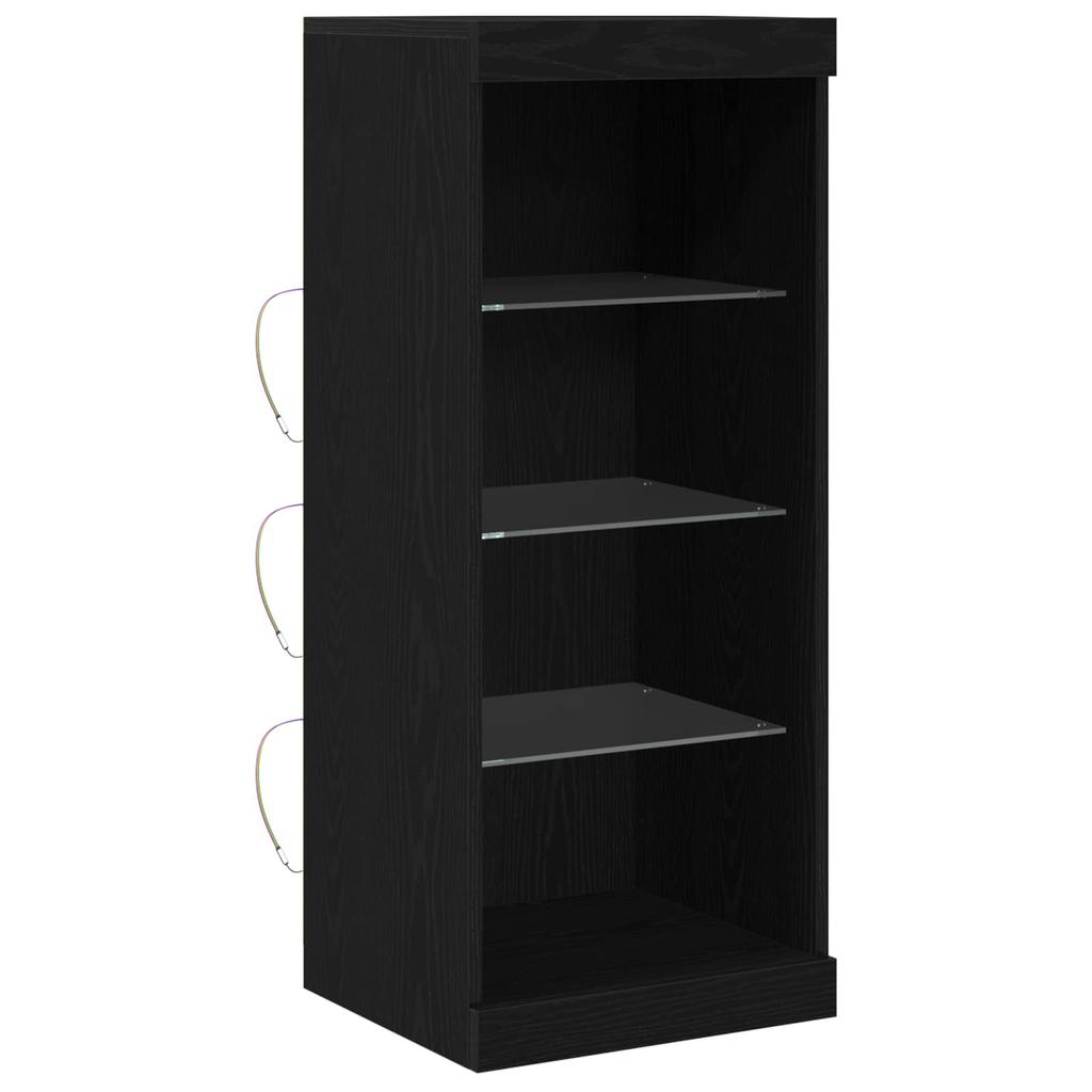 LED Sideboard In Black Oak Look 41 X 37 X 100 Cm