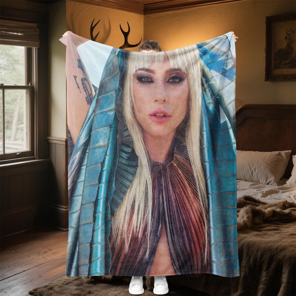 Lady Gaga Blanket All Seasons Soft Comfortable Sofa Office Nap Blanket Travel Blanket Holiday Gift