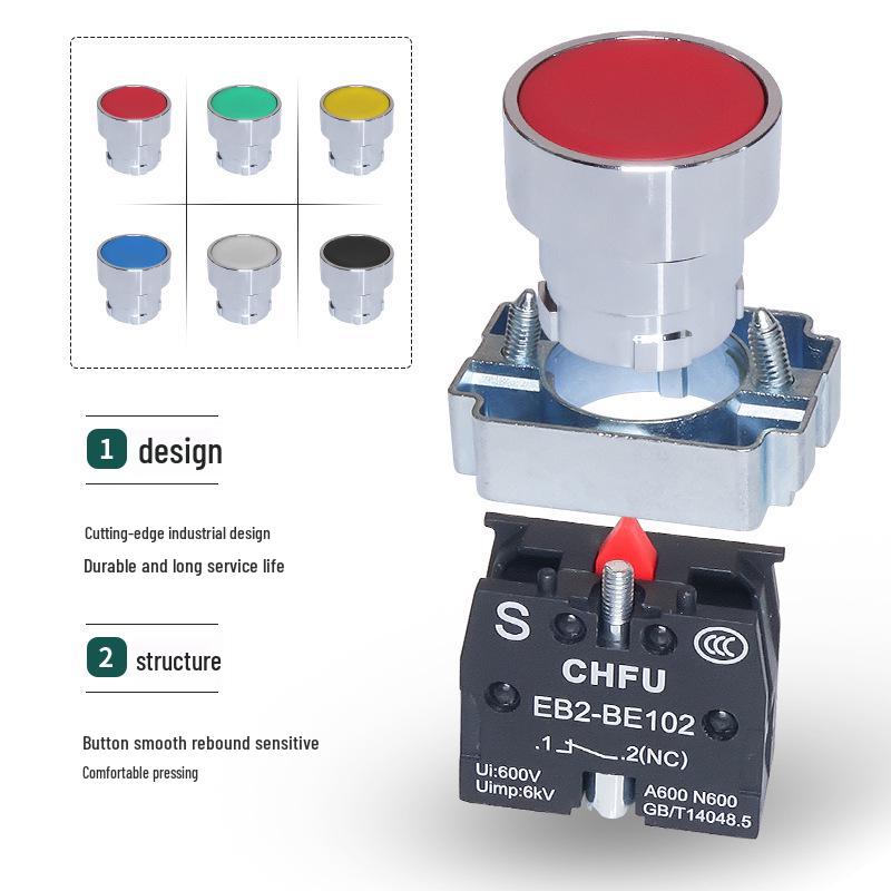 XB2 Emergency Stop Self-Locking Metal Push-Button Switch with Mushroom Head