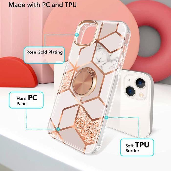 Coque de protection - Booling - pour Samsung Galaxy A54 5G - Silicone - Antichoc - Rose avec motif marbre