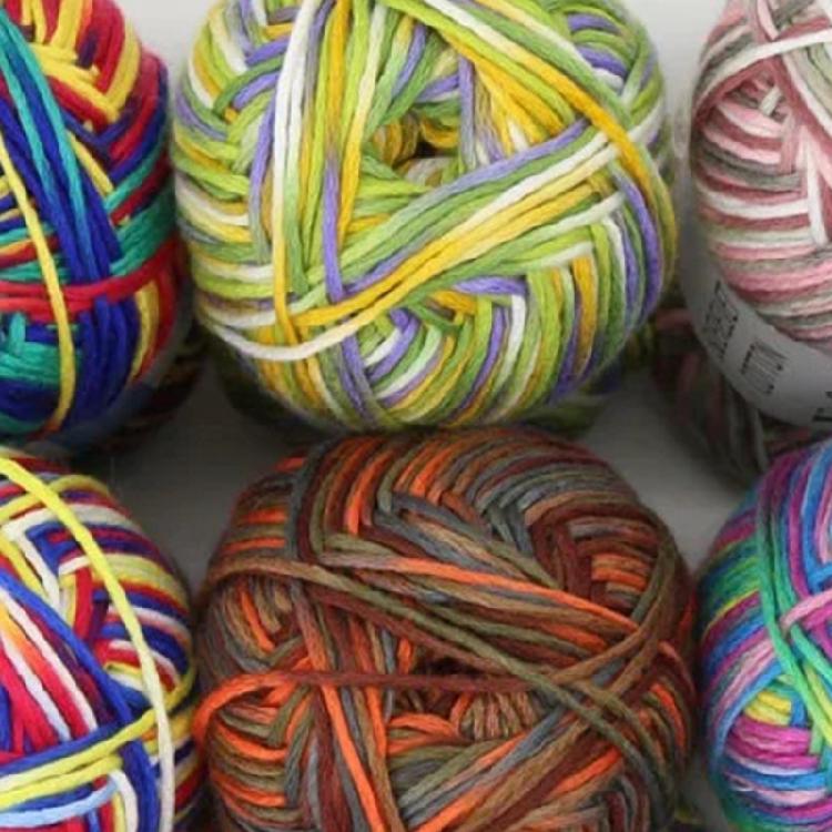 Mixed Color Cotton Yarn Handmade Hat Crochet Thread Supplies Knitting Yarns